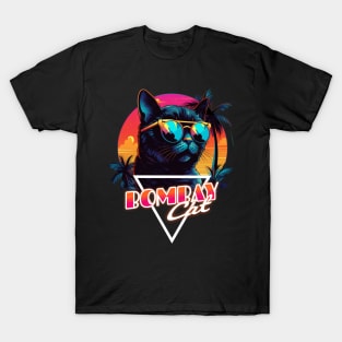 Retro Wave Bombay Cat Miami Shirt T-Shirt